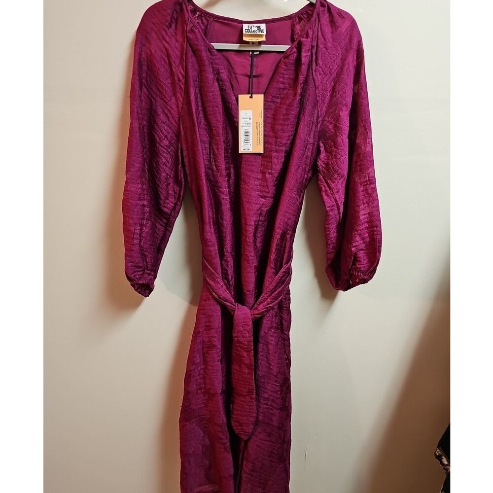 Red Boho Party‎ Dress with Belt and Pockets Size Small | Future Collective